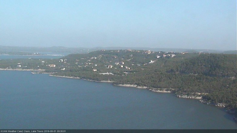 Lake Travis webcam, August 1, 2016 9:00 AM CT