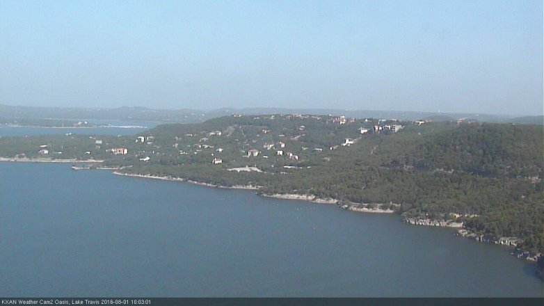 Lake Travis webcam, August 1, 2016 9:10 AM CT