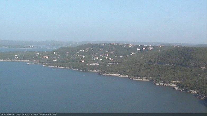 Lake Travis webcam, August 1, 2016 9:25 AM CT
