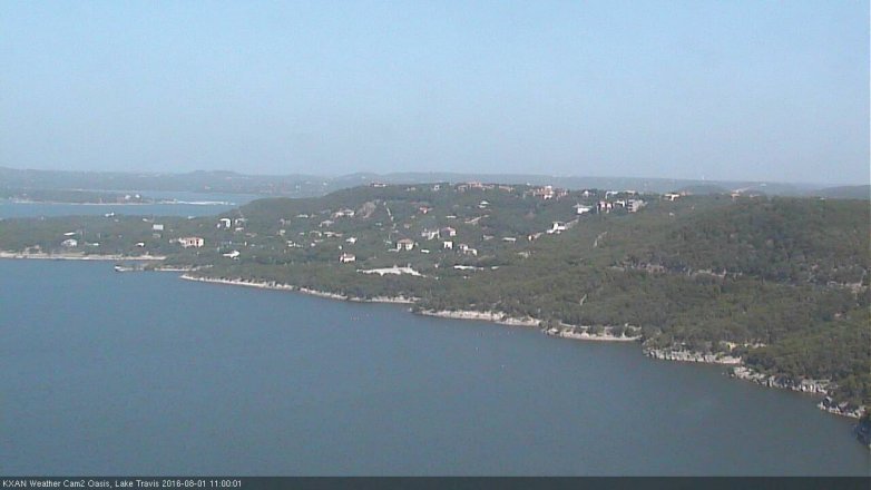 Lake Travis webcam, August 1, 2016 10:20 AM CT