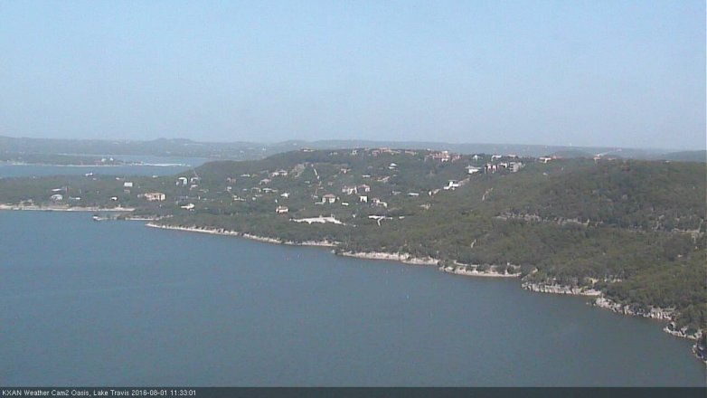 Lake Travis webcam, August 1, 2016 10:40 AM CT