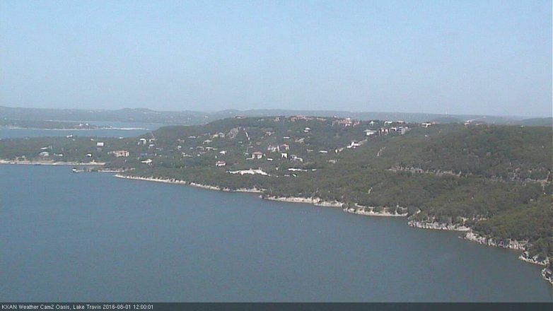 Lake Travis webcam, August 1, 2016 11:15 AM CT