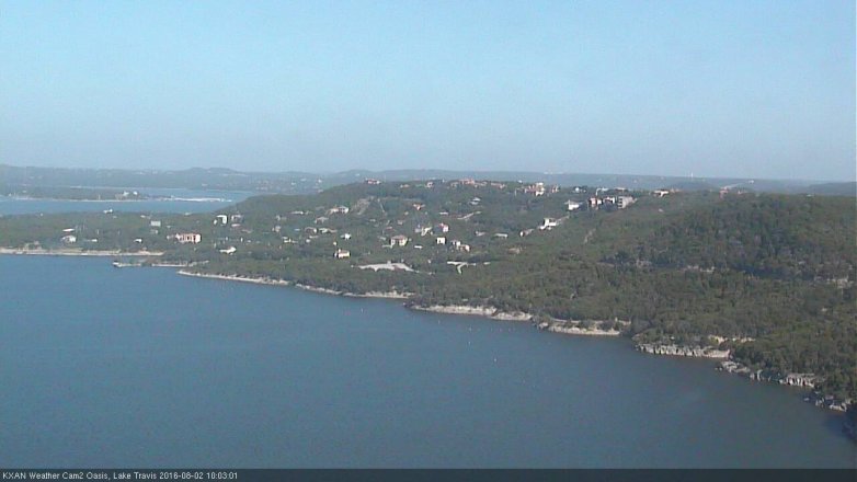 Lake Travis webcam, August 2, 2016 9:30 AM CT