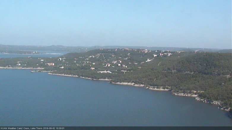Lake Travis webcam, August 2, 2016 9:35 AM CT