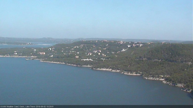Lake Travis webcam, August 2, 2016 9:45 AM CT