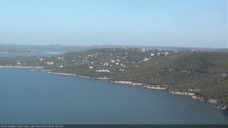 Lake Travis webcam, August 2, 2016 9:55 AM CT
