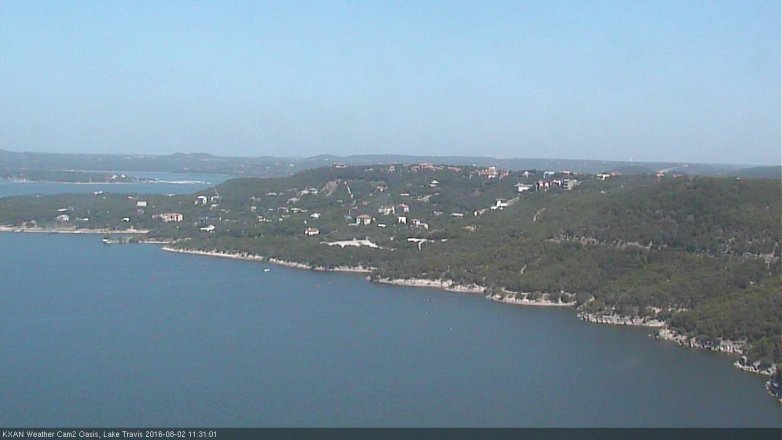 Lake Travis webcam, August 2, 2016 10:45 AM CT