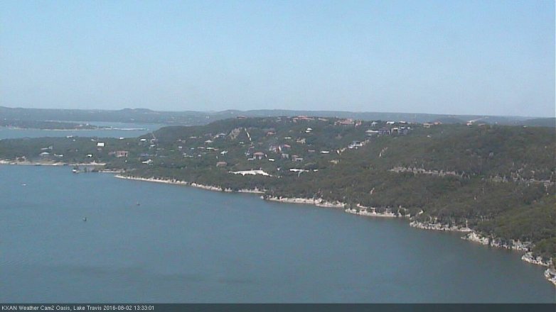 Lake Travis webcam, August 2, 2016 12:45 PM CT