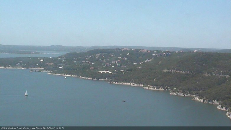 Lake Travis webcam, August 2, 2016 1:15 PM CT