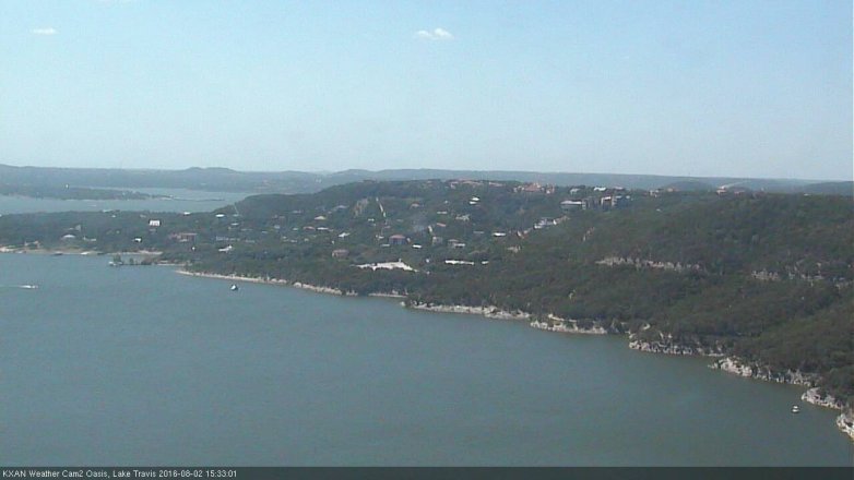 Lake Travis webcam, August 2, 2016 2:45 PM CT