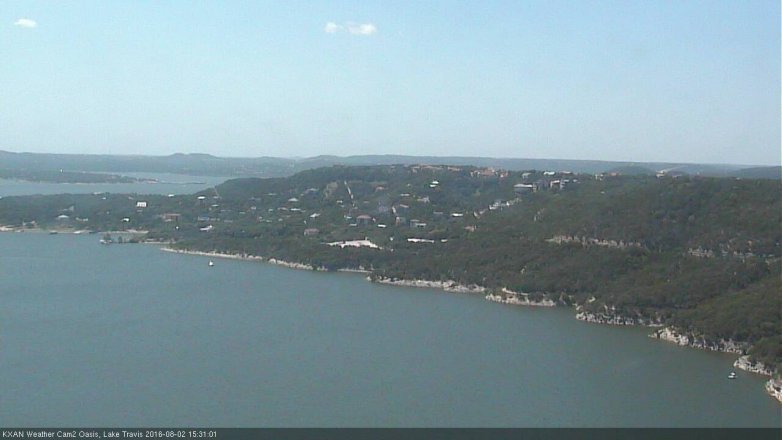 Lake Travis webcam, August 2, 2016 2:50 PM CT