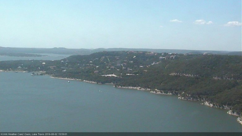 Lake Travis webcam, August 2, 2016 3:15 PM CT