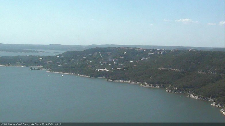 Lake Travis webcam, August 2, 2016 3:25 PM CT