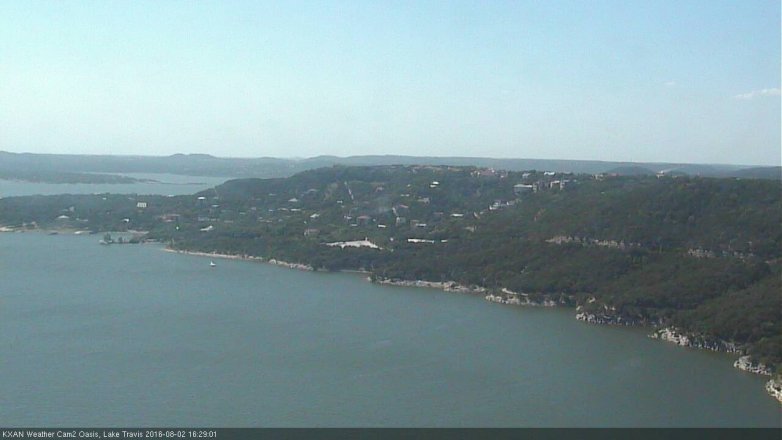 Lake Travis webcam, August 2, 2016 3:35 PM CT