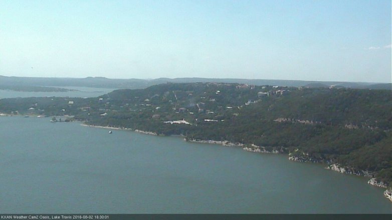 Lake Travis webcam, August 2, 2016 4:00 PM CT