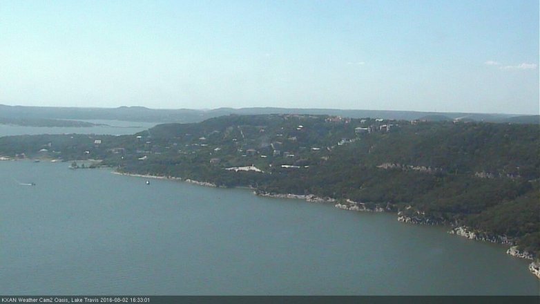Lake Travis webcam, August 2, 2016 4:05 PM CT