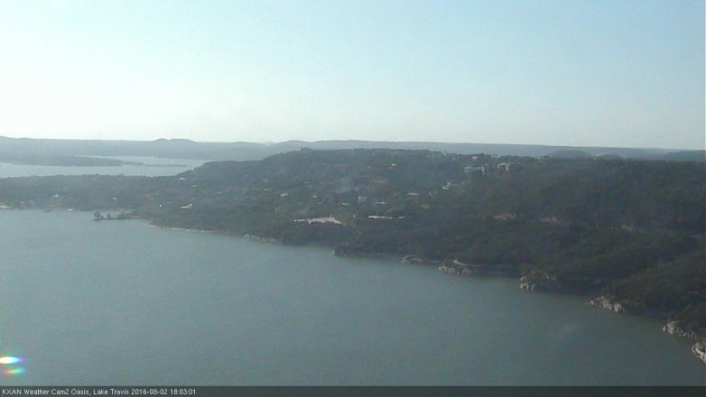 Lake Travis webcam, August 2, 2016 5:25 PM CT