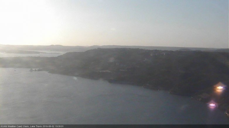 Lake Travis webcam, August 2, 2016 6:40 PM CT