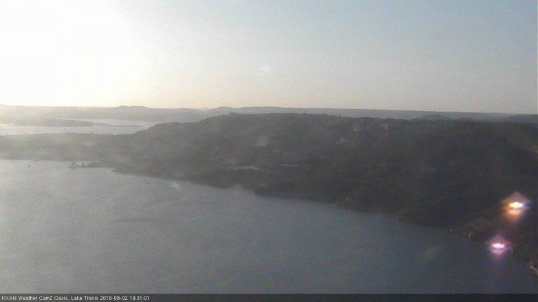 Lake Travis webcam, August 2, 2016 6:55 PM CT