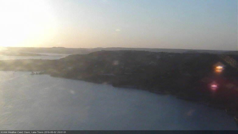 Lake Travis webcam, August 2, 2016 7:15 PM CT