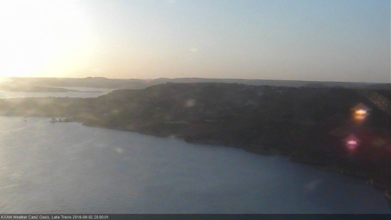 Lake Travis webcam, August 2, 2016 7:30 PM CT