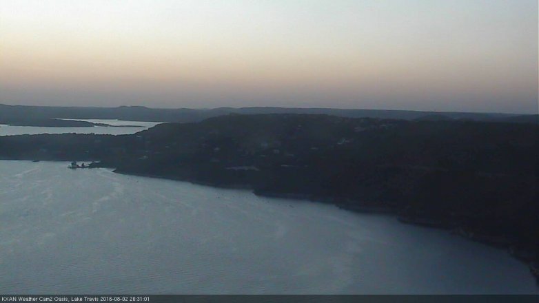 Lake Travis webcam, August 2, 2016 7:40 PM CT
