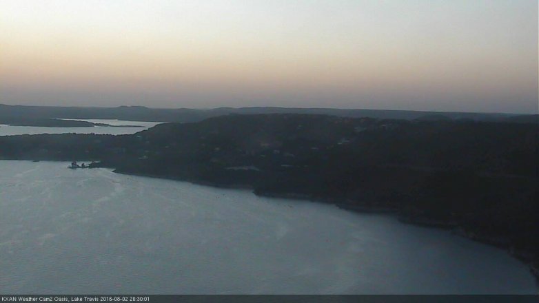 Lake Travis webcam, August 2, 2016 8:00 PM CT