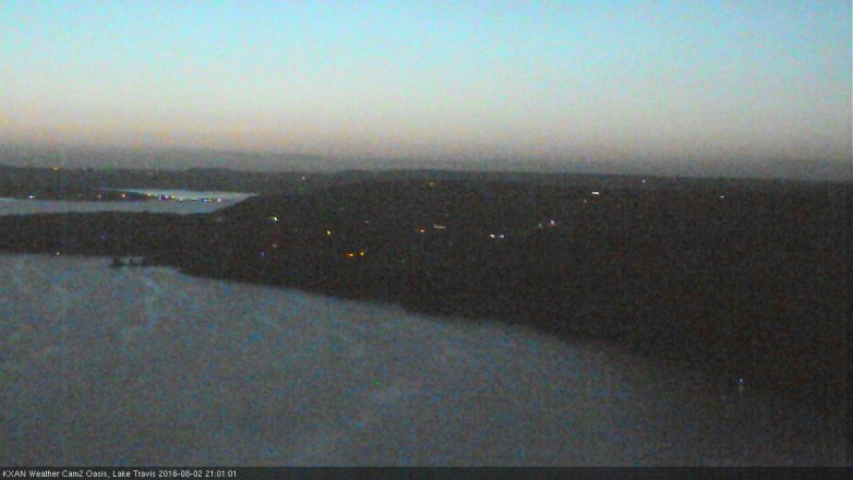 Lake Travis webcam, August 2, 2016 8:05 PM CT
