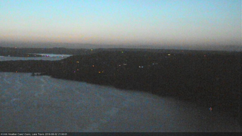 Lake Travis webcam, August 2, 2016 8:30 PM CT