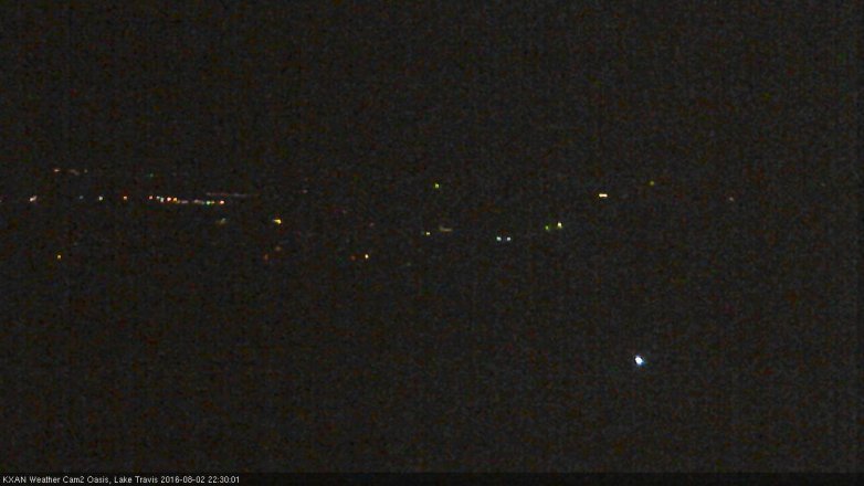 Lake Travis webcam, August 2, 2016 10:00 PM CT