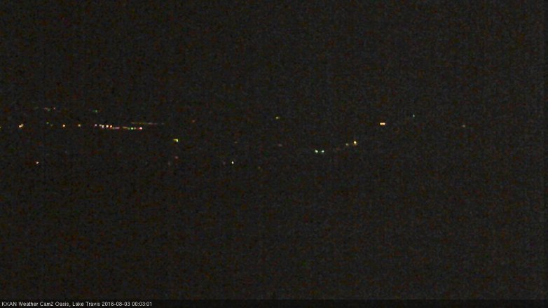Lake Travis webcam, August 2, 2016 11:25 PM CT