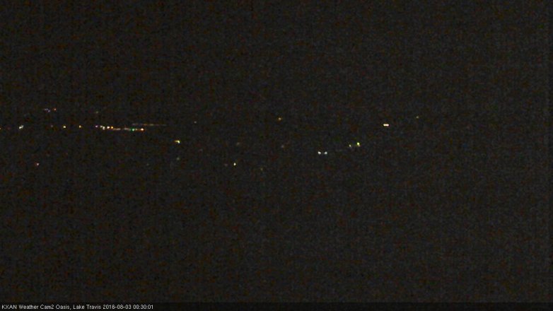 Lake Travis webcam, August 2, 2016 11:40 PM CT