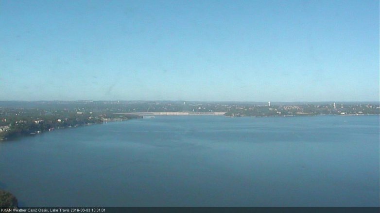 Lake Travis webcam, August 3, 2016 9:05 AM CT