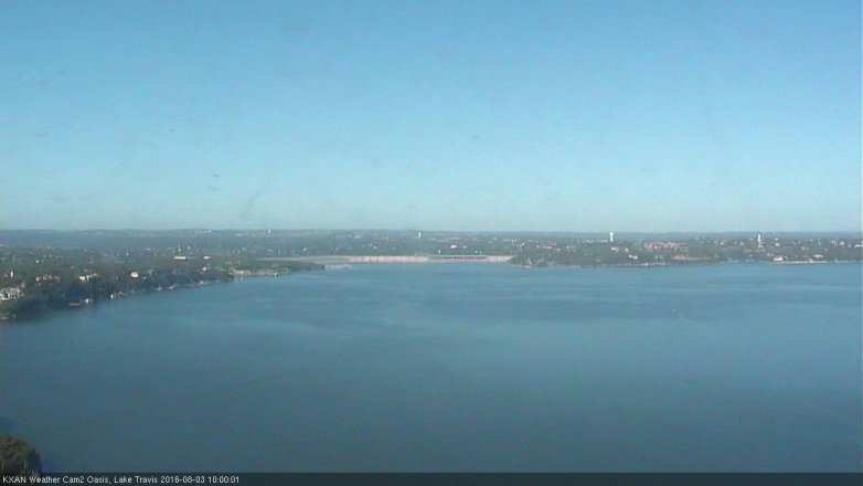 Lake Travis webcam, August 3, 2016 9:20 AM CT