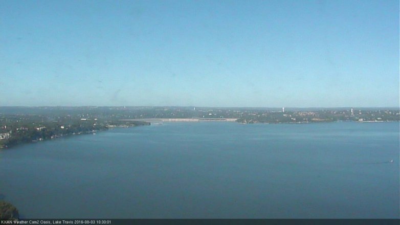 Lake Travis webcam, August 3, 2016 9:35 AM CT