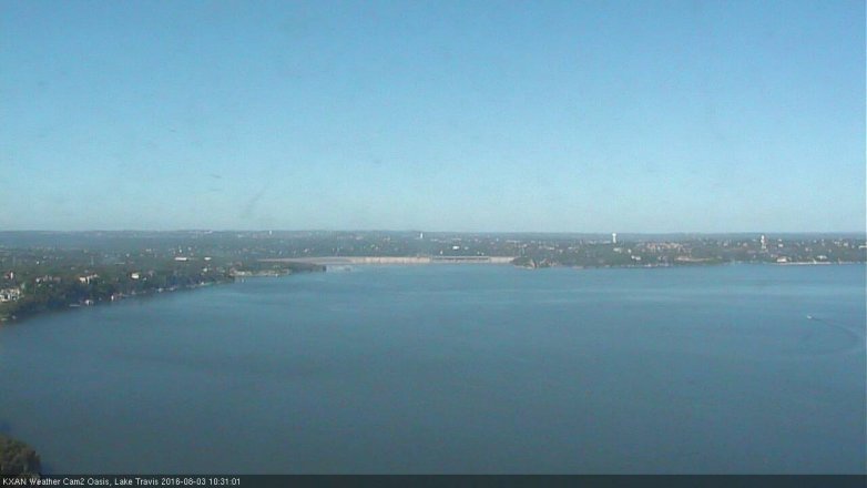 Lake Travis webcam, August 3, 2016 9:40 AM CT