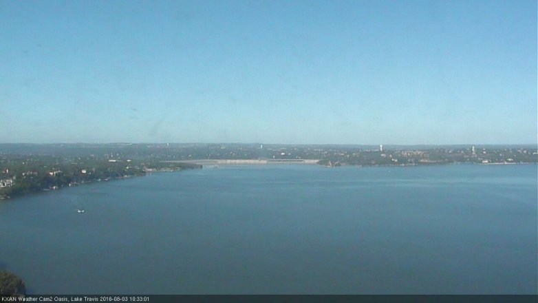 Lake Travis webcam, August 3, 2016 9:50 AM CT