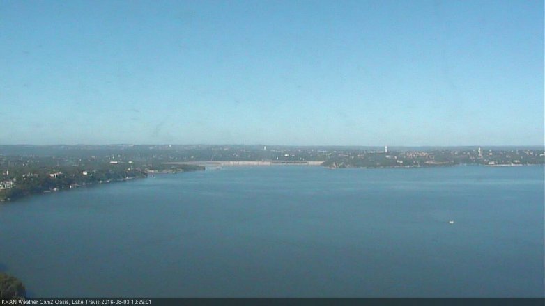 Lake Travis webcam, August 3, 2016 9:55 AM CT