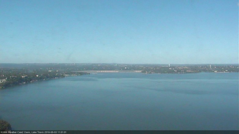 Lake Travis webcam, August 3, 2016 10:10 AM CT