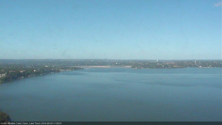 Lake Travis webcam, August 3, 2016 10:25 AM CT