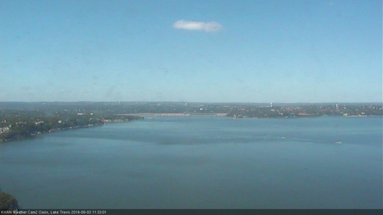 Lake Travis webcam, August 3, 2016 10:55 AM CT