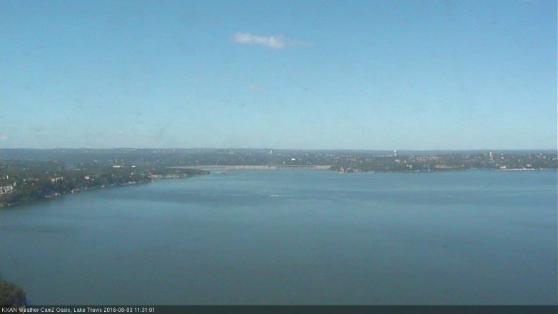 Lake Travis webcam, August 3, 2016 11:00 AM CT