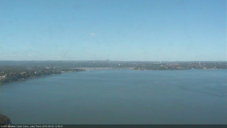 Lake Travis webcam, August 3, 2016 11:05 AM CT