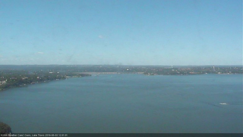 Lake Travis webcam, August 3, 2016 11:25 AM CT