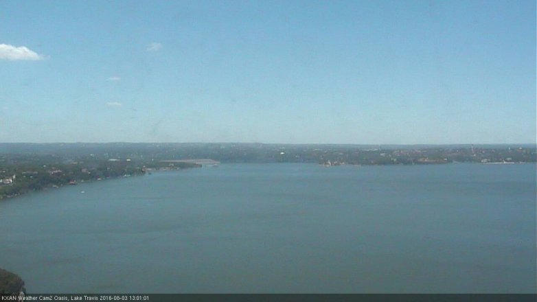 Lake Travis webcam, August 3, 2016 12:20 PM CT
