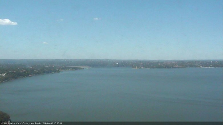 Lake Travis webcam, August 3, 2016 12:25 PM CT