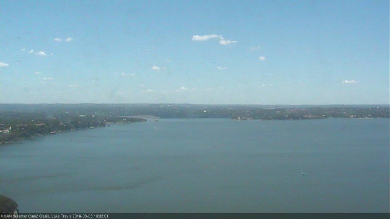 Lake Travis webcam, August 3, 2016 12:40 PM CT