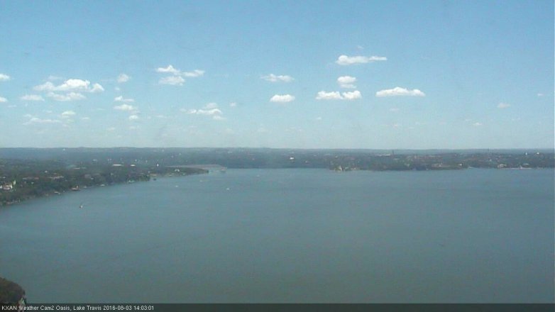 Lake Travis webcam, August 3, 2016 1:20 PM CT