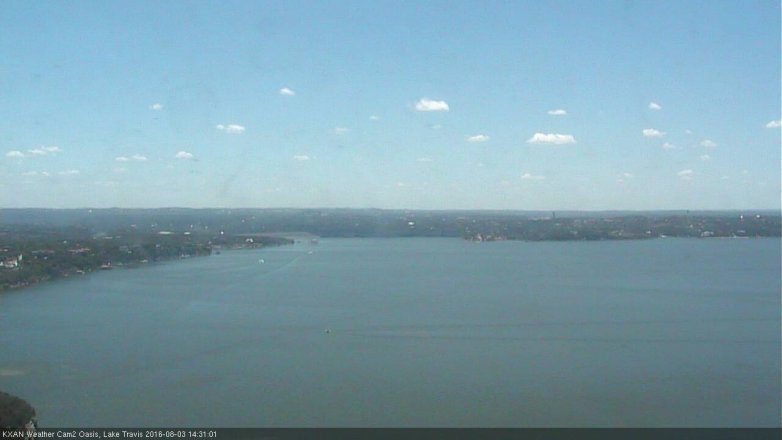 Lake Travis webcam, August 3, 2016 2:00 PM CT