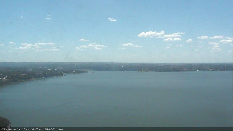 Lake Travis webcam, August 3, 2016 2:05 PM CT